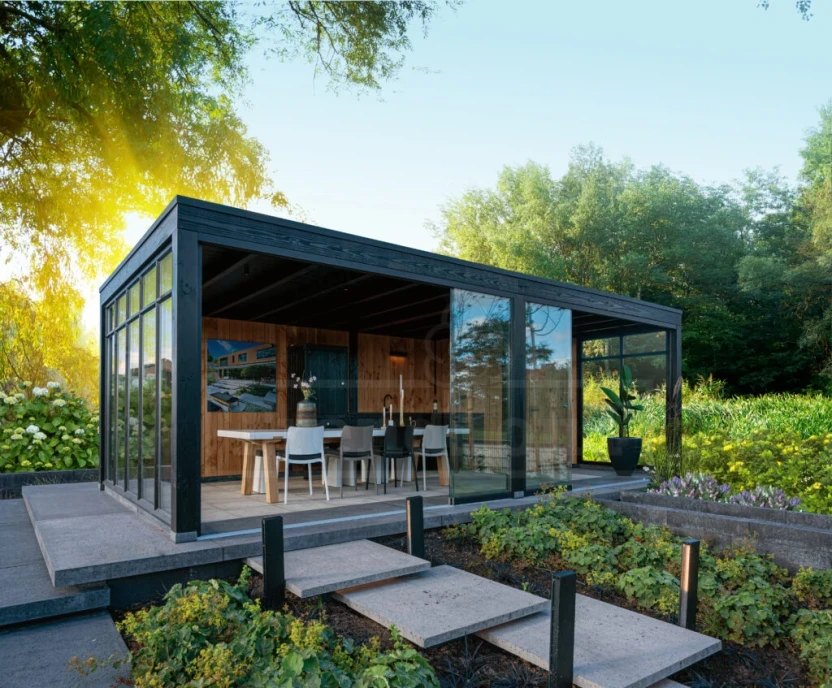 Bouwen met een compleet bouwpakket voor een buitenverblijf